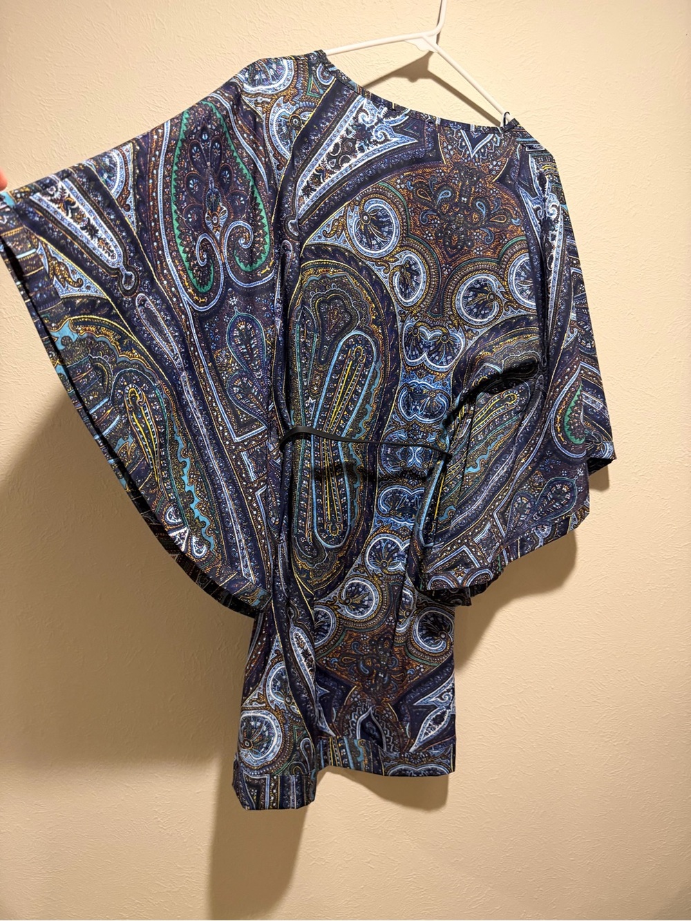 Boho Paisley Midi Dress in Navy Blue